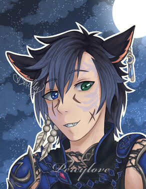 Lune Mi'tori (belongs to ThatCatLune) - Bust / Simple BG