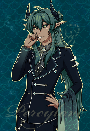 OC (Belongs to Paradecim) - Half Body / Simple BG